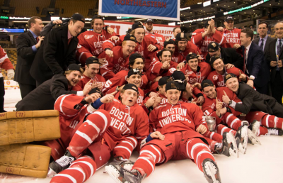BU has won the Beanpot Tournament 30 times, with the last coming in 2015. PHOTO BY JUSTIN HAWK/DAILY FREE PRESS 