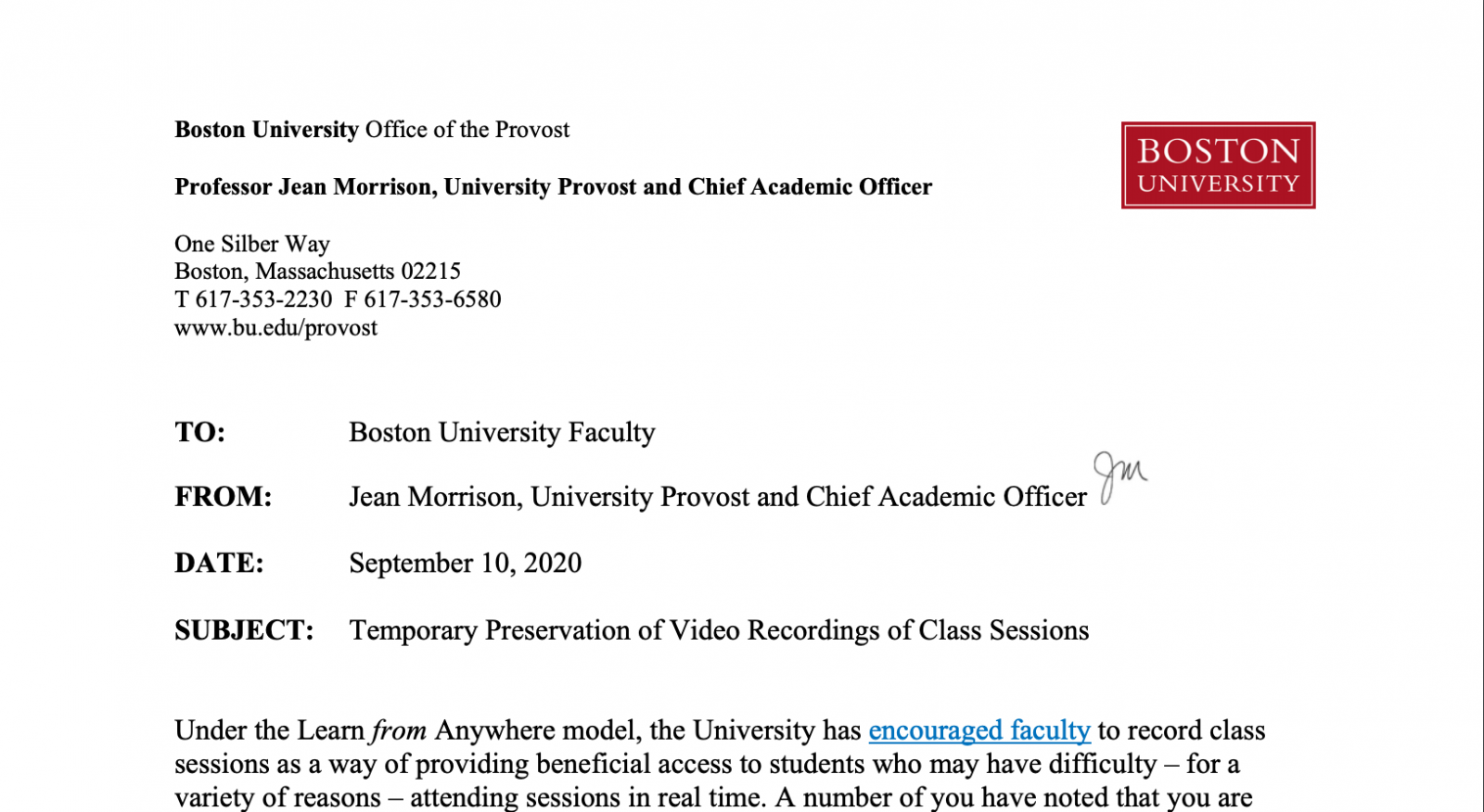 Boston University will store all class video recordings from the Spring, Summer and Fall semesters, according to a Thursday email sent by Provost Jean Morrison to faculty. ILLUSTRATION BY LAURYN ALLEN/ DAILY FREE PRESS STAFF