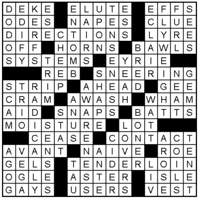 Crossword Answers – January 29, 2015 – The Daily Free Press