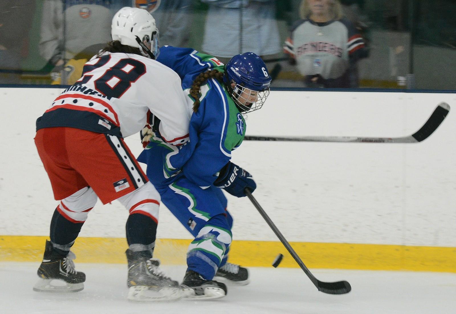 Doyle transferred to BU from Colgate and recently wrapped up her first NWHL season. PHOTO COURTESY TROY PARLA/FLICKR