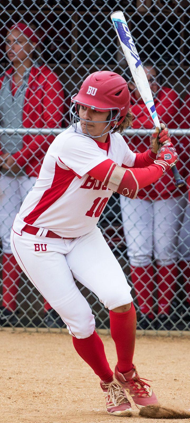 Moriah Connolly leads the league with 35 stolen bases. PHOTO BY JUSTIN HAWK/ DAILY FREE PRESS STAFF