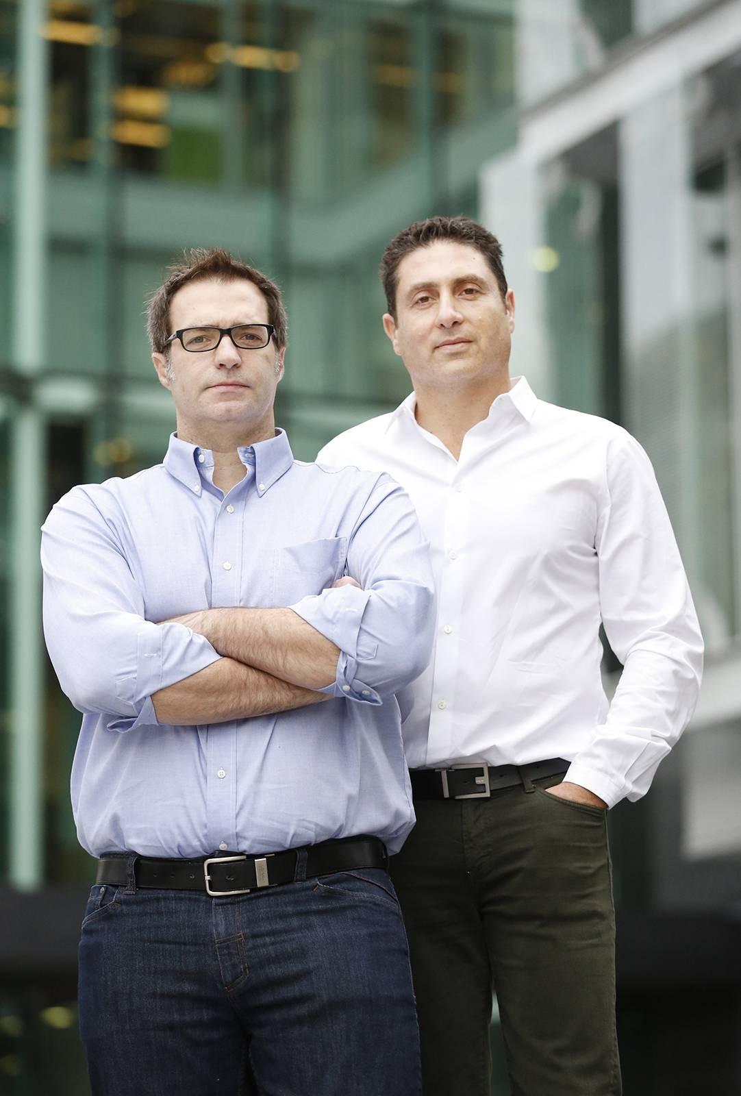 Thync, founded by Isy Goldwasser (right) and Jamie Tyler, created a device to tune its wearer's mood with electric shocks. PHOTO COURTESY OF THYNC
