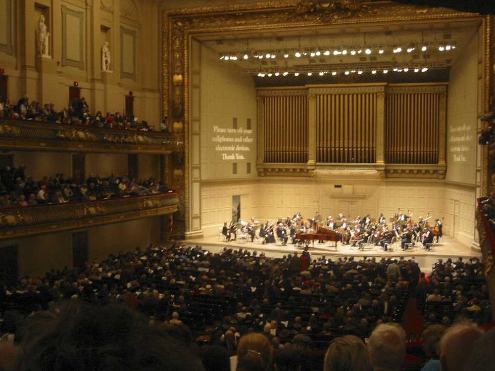 The Boston Symphony Orchestra performs. The Boston University Symphony Orchestra, Wind Ensemble and Symphonic Chorus performed as a part of “Protest Without Words” on Monday evening. PHOTO COURTESY WIKIMEDIA COMMONS
