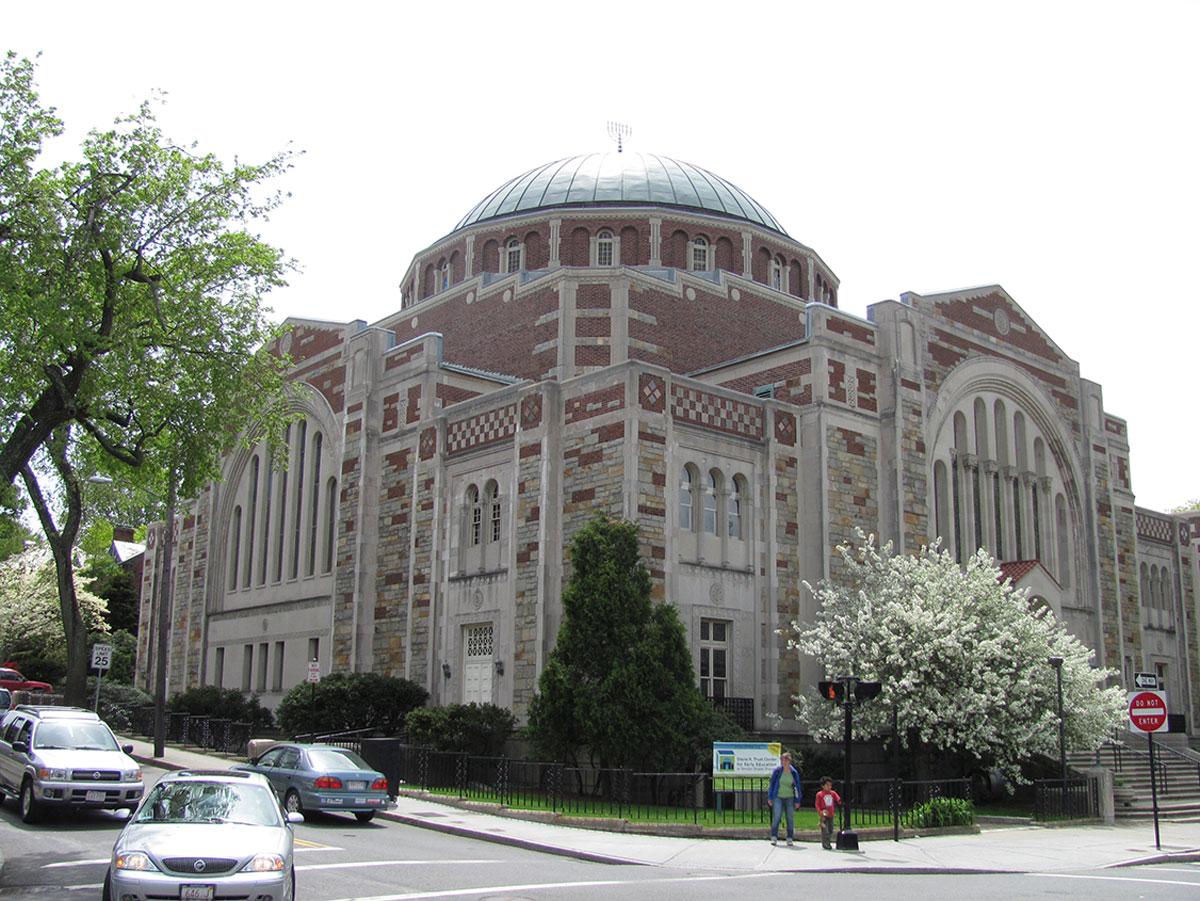 Temple Ohabei Shalom in Brookline. In the wake of the deadly shooting in Pittsburgh, Pennsylvania, Saturday, Jewish residents of Boston and Brookline have reported seeing rising levels of anti-Semitism in America. COURTESY OF WIKIMEDIA COMMONS