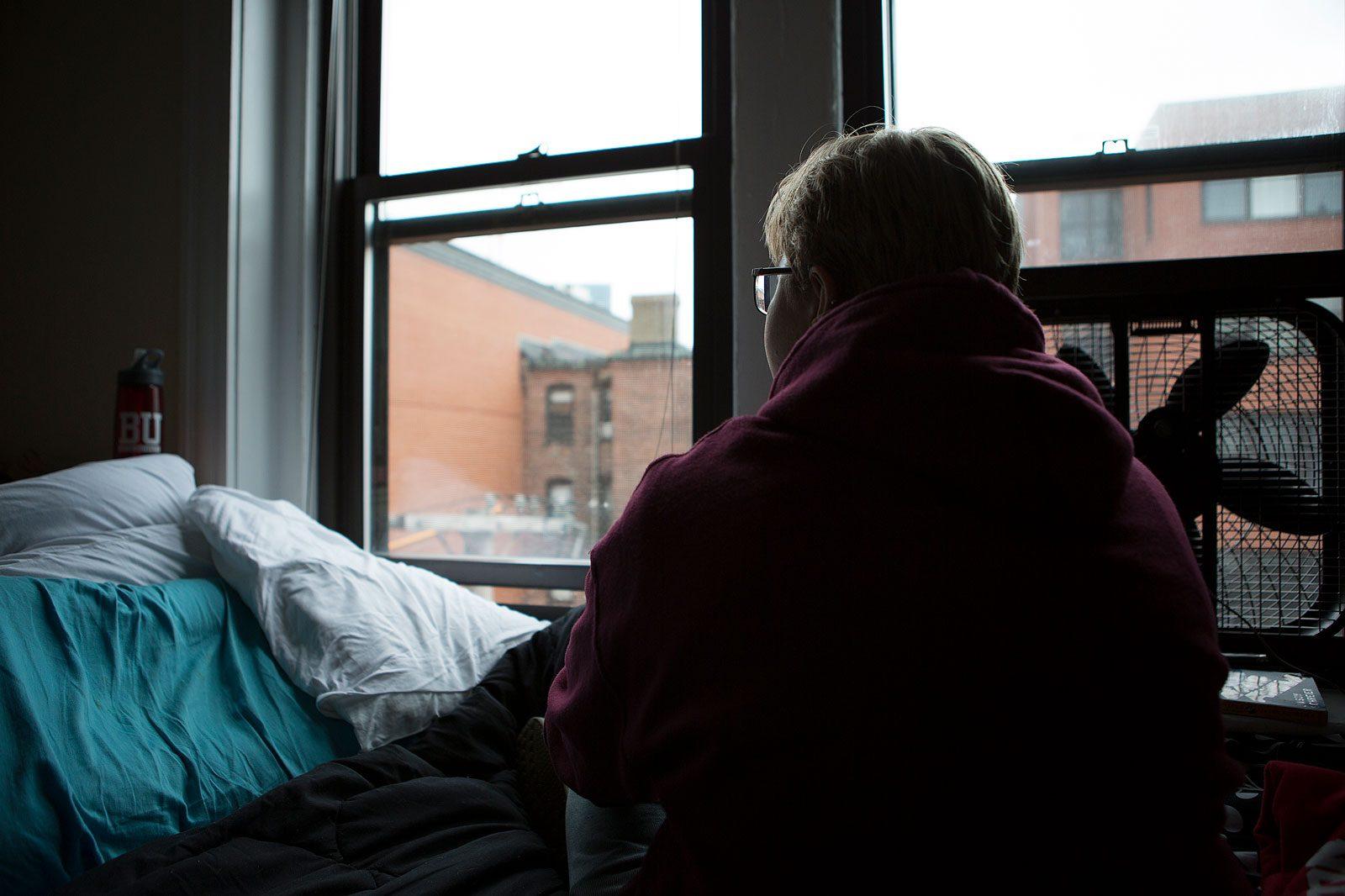 Sophomore Jake S. found himself in an all-female dorm when he moved in last month. VIVIAN MYRON/ DAILY FREE PRESS STAFF