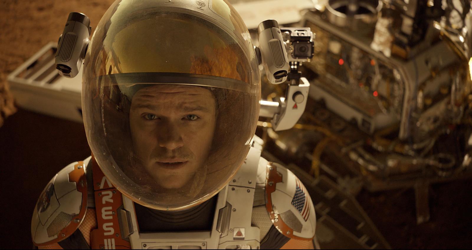 Astronaut Mark Watney (Matt Damon) finds himself stranded and alone on Mars, in THE MARTIAN.