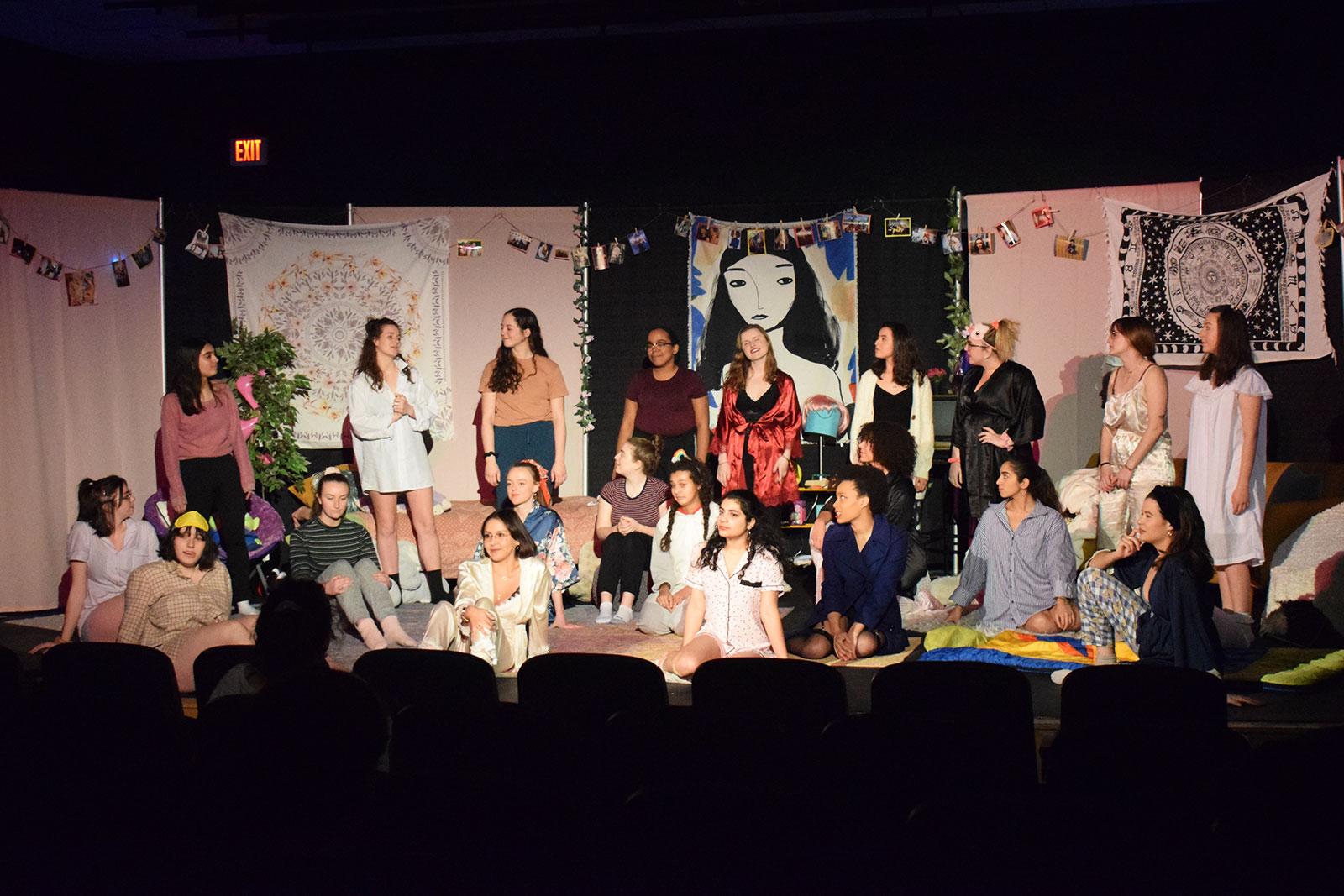 Boston University’s feminist student group VAGMO+ perform their final dress rehearsal for their annual production of “The Vagina Monologues” Wednesday. AZREEN REHMAN/ DAILY FREE PRESS STAFF