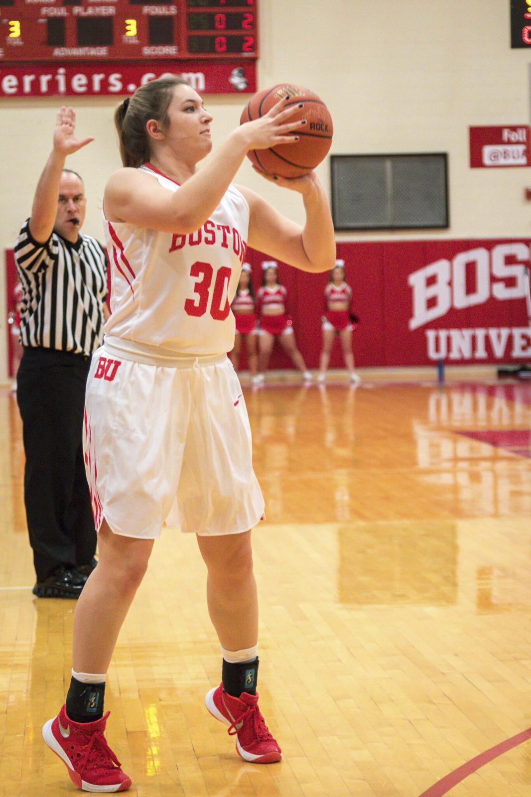 Sophomore guard Vanessa Edgehill and the Terriers fell in their fourth straight Patriot League game. BY MADDIE MALHOTRA/ DAILY FREE PRESS STAFF
