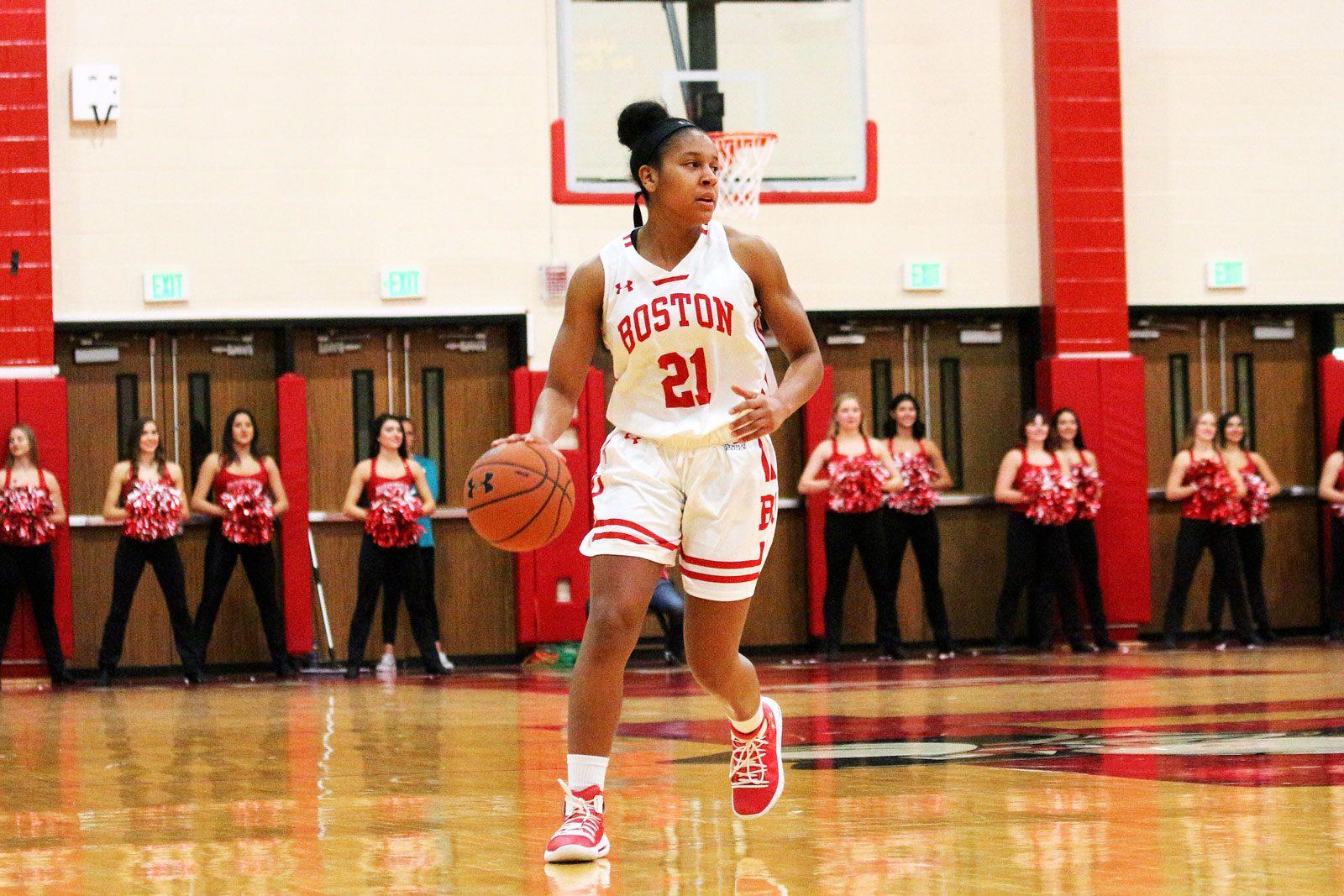 Senior guard Lauren Spearman in a Nov. 12 game against Brown University. Spearman produced 12 points against Marist College and leads the Patriot League with 3.7 3-point field goals per game. MADISON EPPERSON/ DAILY FREE PRESS STAFF