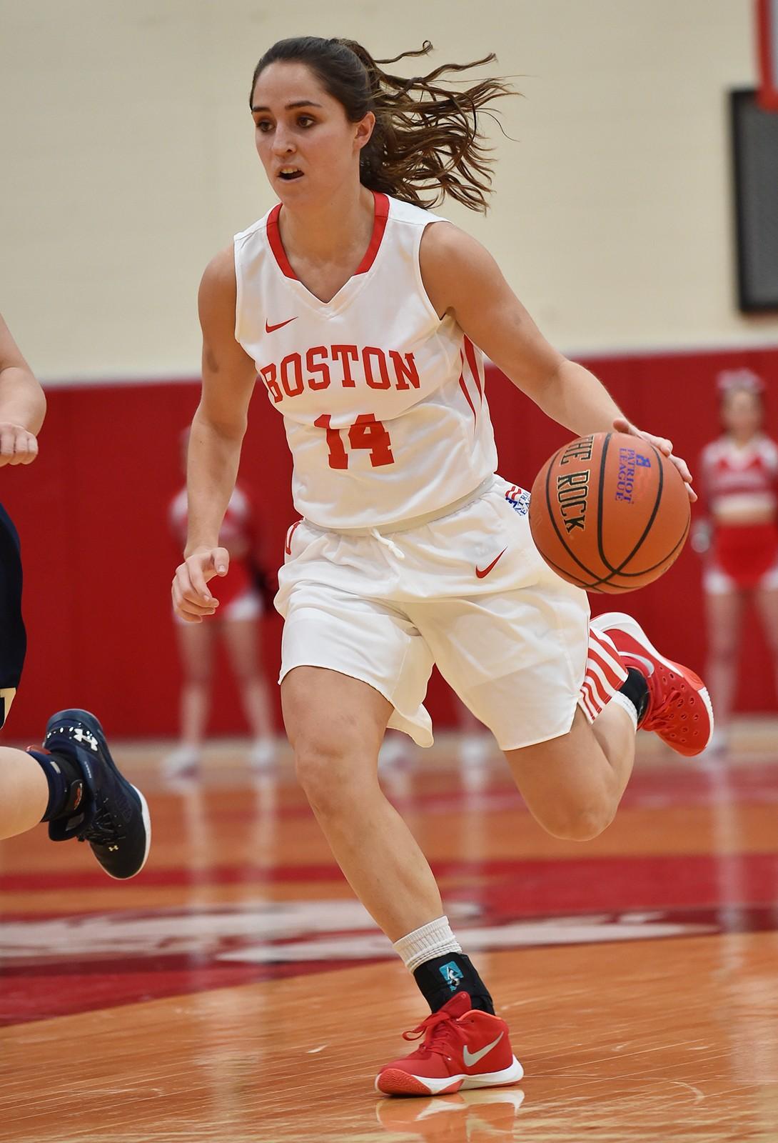 Junior Courtney Latham dished out five assists and scored nine points against Lafayette. PHOTO BY MADDIE MALHOTRA/DAILY FREE PRESS STAFF