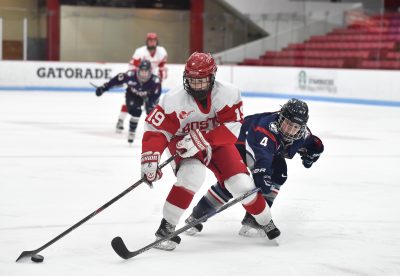 Junior forward Rebecca Leslie was named a Second Team Hockey East All-Star in her sophomore season. PHOTO BY MADDIE MALHOTRA/ DFP FILE PHOTO 