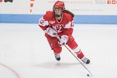 Junior forward Victoria Bach scored a power-play goal for BU on Tuesday. PHOTO BY JUSTIN HAWK/ DAILY FREE PRESS STAFF 