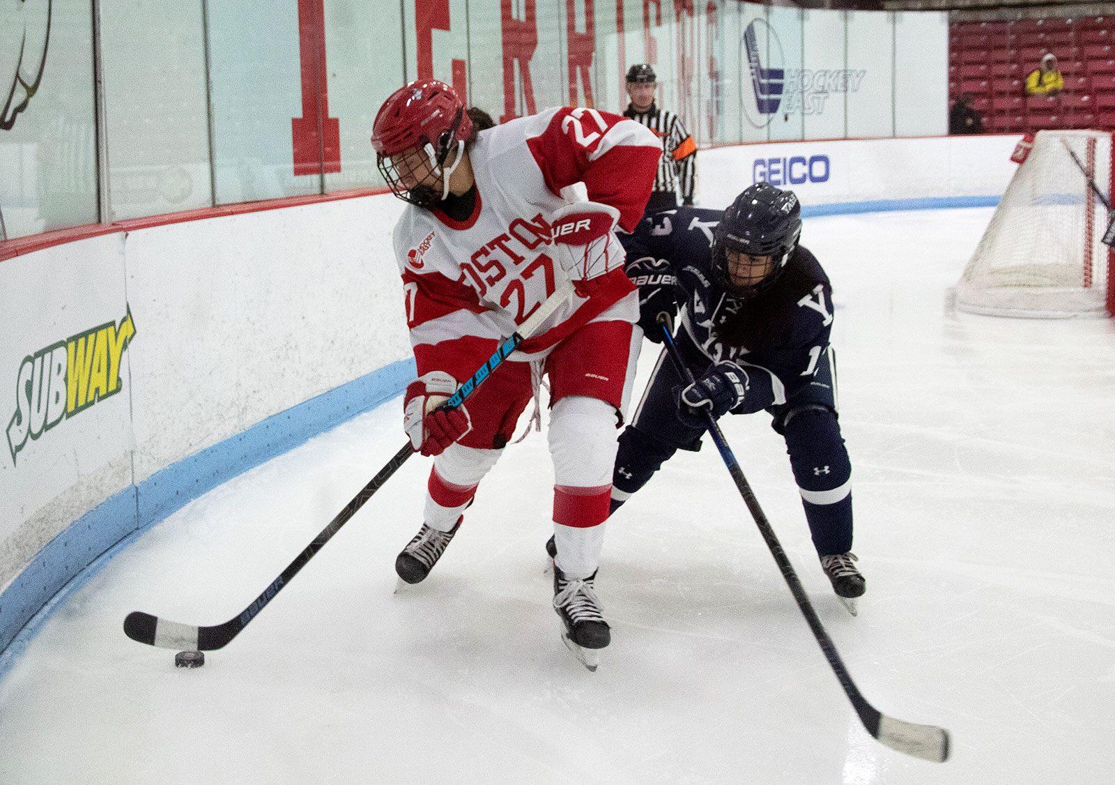 Junior forward Nara Elia got Boston University’s second goal in a 3-1 win over Yale University Tuesday night. RACHEL SHARPLES/ DAILY FREE PRESS STAFF