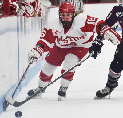 Davis has brought home three different Hockey East awards so far. PHOTO BY MADDIE MALHOTRA/DFP FILE PHOTO