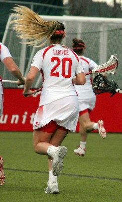 Mickenzie Larivee netted two goals against the Mountain Hawks. PHOTO ABIGAIL FREEMAN/DAILY FREE PRESS STAFF