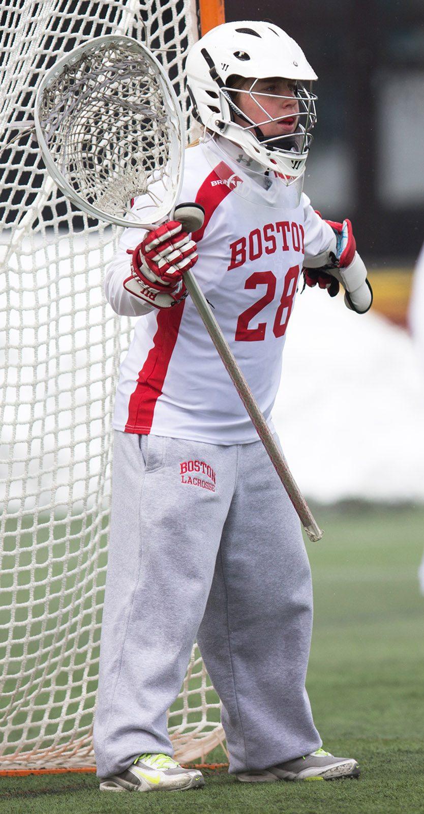 Caroline Meegan more than held her own against Boston College, recording 17 saves Wednesday afternoon. PHOTO BY ALEXANDRA WIMLEY/ DAILY FREE PRESS STAFF