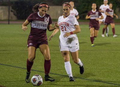 Junior midfielder Jesse Shreck scored the lone goal in BU's 1-0 win Wednesday. PHOTO BY JUSTIN HAWK/ DAILY FREE PRESS STAFF 