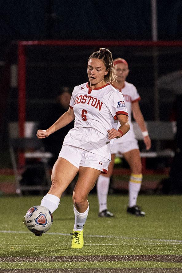 Senior defender Chelsea Churchill recorded four shots, including two shots on goal, Wednesday. MAISIE MANSFIELD-GREENWALD/ DAILY FREE PRESS STAFF