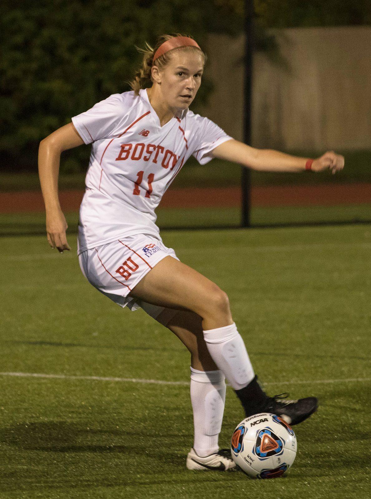 Sophomore midfielder Dorrie Varley-Barrett has one of the Terriers' three goals thus far. PHOTO BY JUSTIN HAWK/ DFP FILE PHOTO