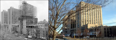 Built in 1965, Warren Towers has now been a part of Boston University’s campus for 50 years. PHOTO (LEFT) COURTESY OF BOSTON UNIVERSITY AND (RIGHT) BY DANIEL GUAN/DAILY FREE PRESS STAFF  