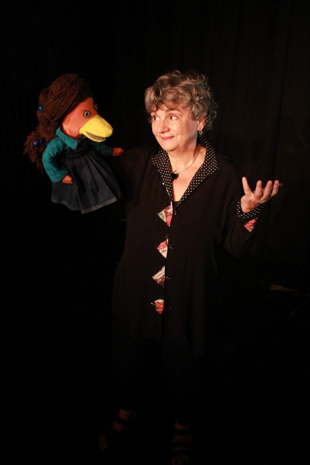 Award-winning ventriloquist Susan Linn and her puppet Audrey Duck. Linn performed her comedy show “WHAT THE DUCK?!?” at the Puppet Showplace Theater Friday and Saturday. COURTESY OF PUPPET SHOWPLACE THEATER
