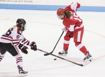 Graduate student forward Mary Parker scored her 100th point on Tuesday. PHOTO BY JUSTIN HAWK/  DAILY FREE PRESS STAFF 