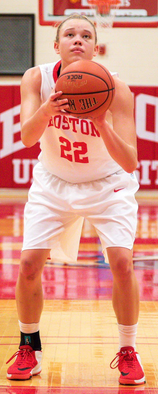 Corrine Williams finished with 11 points, one of only two Terriers to score in double-digits. PHOTO BY JOHN KAVOURIS/ DAILY FREE PRESS STAFF