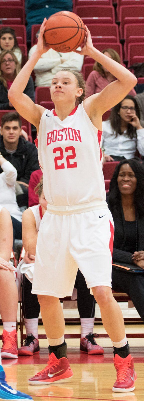 The Terriers will need forwards like Corrine Williams to step up if they are to knock off the Bison. PHOTO BY JUSTIN HAWK/ DAILY FREE PRESS STAFF