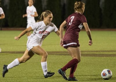 Sophomore defender Chelsea Churchill tied her goal total from last season on Wednesday night. PHOTO BY JUSTIN HAWK/ DAILY FREE PRESS STAFF 