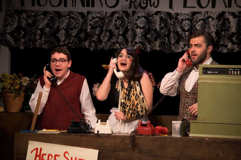 Students rehearse for the BU On Broadway production of "Little Shop of Horrors," which will run Thursday through Saturday. The production is directed by COM seniors Jordana Kulak and Kate Jamison. PHOTO BY CHLOE GRINBERG/ DAILY FREE PRESS STAFF

