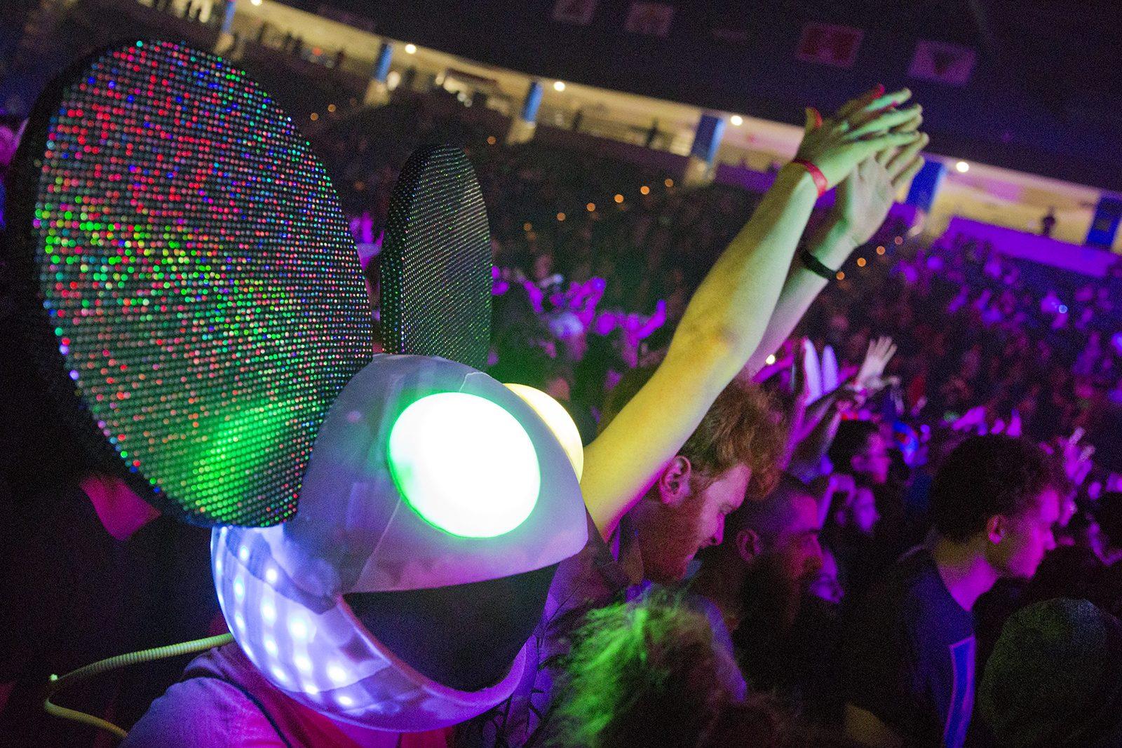 Deadmau5, a Canadian electronic music producer, performs at the Tsongas Center at University of Massachusetts Lowell on Monday. PHOTO BY SARAH SILBIGER/ DAILY FREE PRESS STAFF