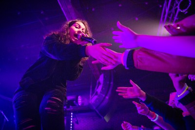 Canadian pop singer Alessia Cara, best known for her single "Here" performed at Brighton Music Hall Friday night. PHOTO BY SARAH SILBIGER/DAILY FREE PRESS STAFF