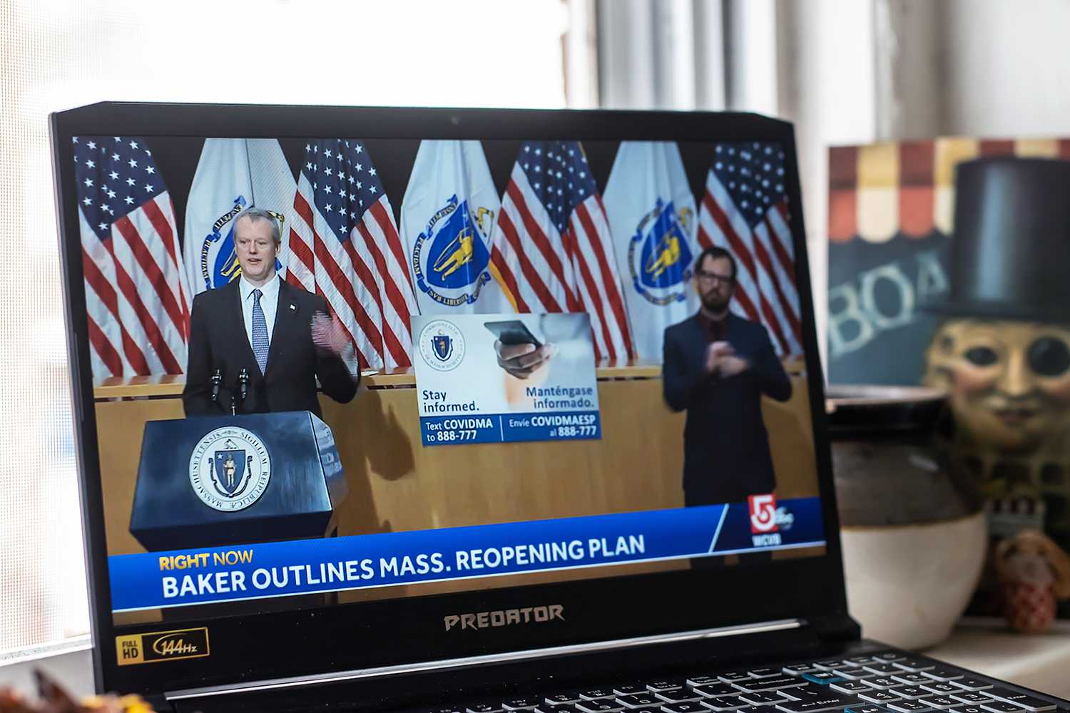 Gov. Charlie Baker outlined at a press conference the first phase of his plan for reopening Massachusetts to go into effect May 18. ILLUSTRATION BY LAURYN ALLEN/ DAILY FREE PRESS STAFF