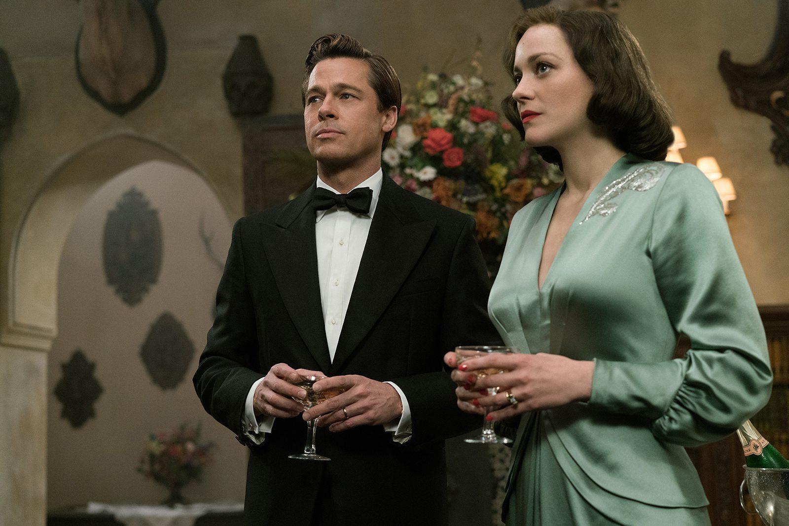 Brad Pitt plays Max Vatan and Marion Cotillard plays Marianne Beauséjour in “Allied” from Paramount Pictures. PHOTO COURTESY DANIEL SMITH/ PARAMOUNT PICTURES