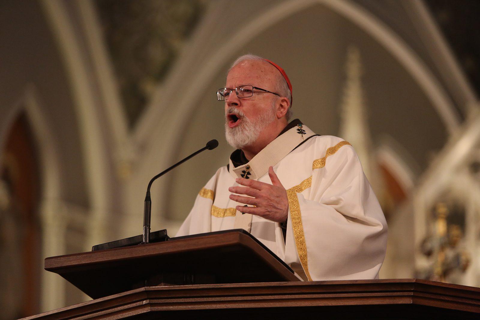 Boston Cardinal Seán P. O’Malley at the Cathedral of the Holy Cross, Boston in May 2013. O’Malley announced the creation of an Archdiocesan Social Justice Ministry in Boston to address a variety of social issues. GEORGE MARTELL/ THE PILOT MEDIA GROUP