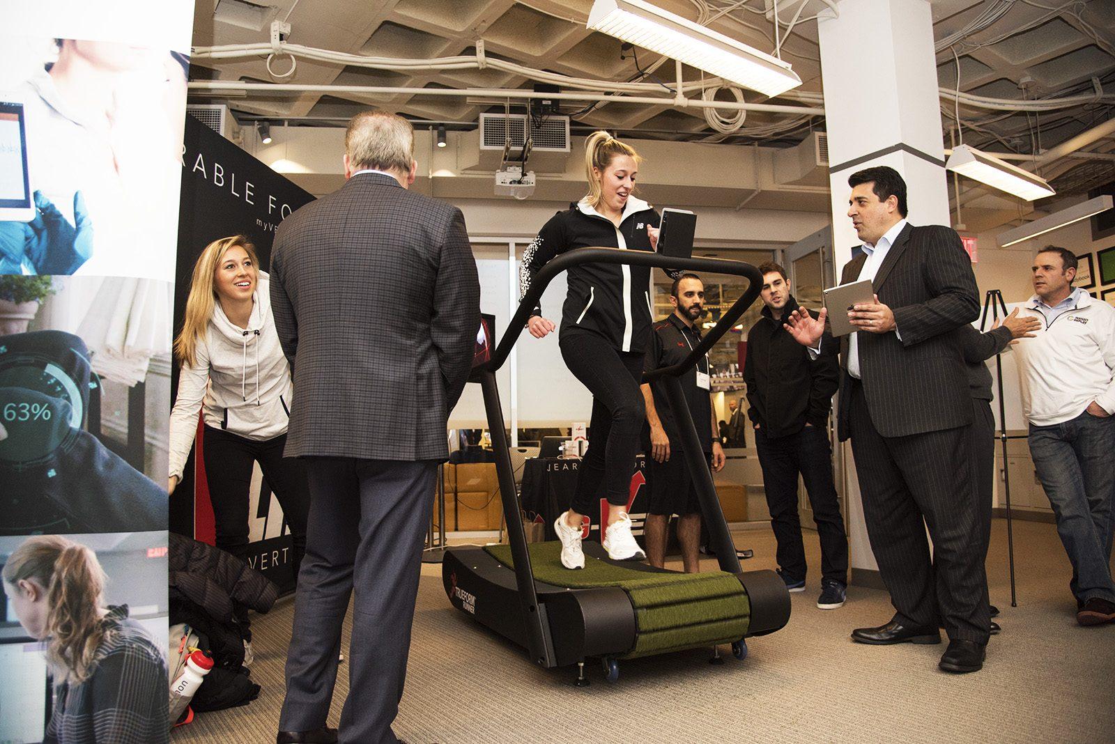 Professional athletes discuss the future of technology and innovation in sports at Harvard Innovation Labs on Friday. PHOTO BY LEXI PLINE/ DAILY FREE PRESS STAFF