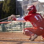 boston university catcher audrey sellers at the plate