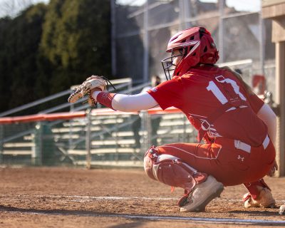 boston university catcher audrey sellers at the plate