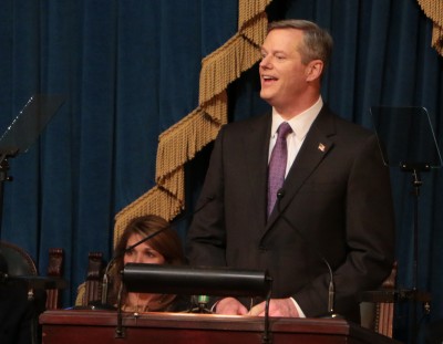 Massachusetts Governor Charlie Baker announced new initiatives Friday that will allocate $83.5 million to improve career education programs in Massachusetts. PHOTO BY KELSEY CRONIN/DFP FILE PHOTO