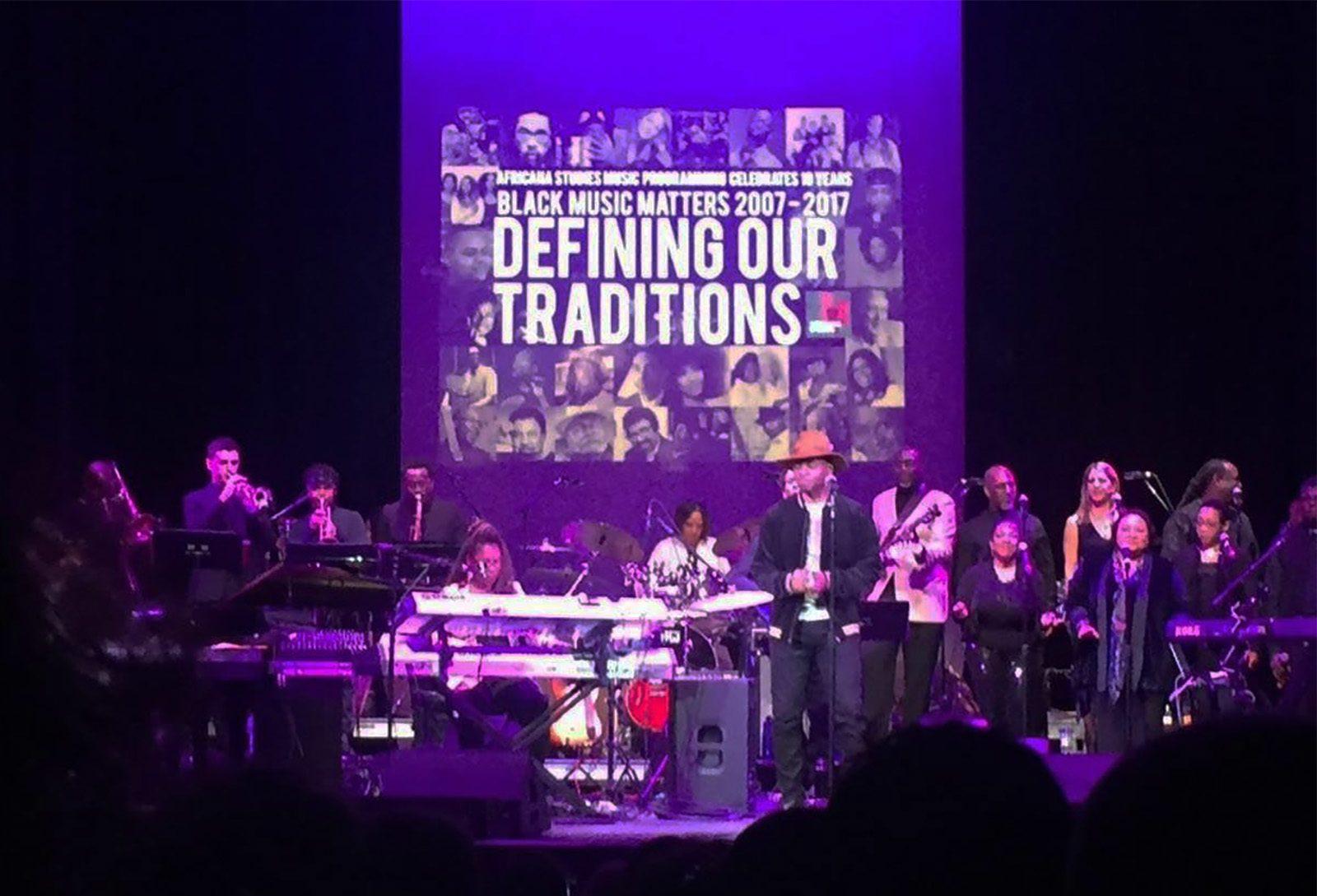 Musicians gather at the Berklee Performance Center Thursday night to celebrate the 10-year anniversary of the creation of Berklee's Africana Studies program. PHOTO COURTESY PRITHVI TIKHE