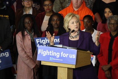 2016 presidential candidate Hillary Clinton opened six new campaign headquarters in Massachusetts on Saturday. PHOTO BY BETSEY GOLDWASSER/DAILY FREE PRESS