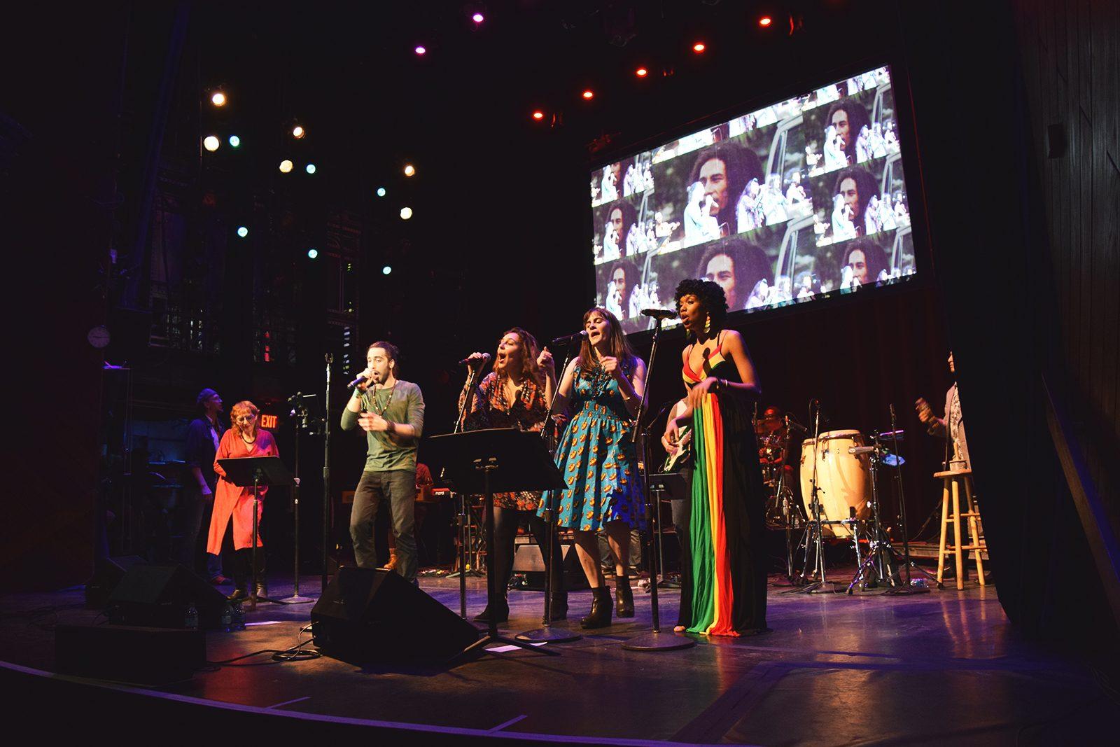 The Berklee Bob Marley Ensemble performs the album, "Exodus," Thursday at the Berklee School of Music. PHOTO BY ASHLEY GRIFFIN/ DAILY FREE PRESS STAFF
