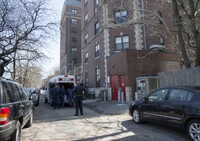 The Commonwealth of Massachusetts Office of the Chief Medical Examiner transports the body of the male student that was found at Kilachand Hall Wednesday morning. PHOTO BY SARAH SILBIGER/DAILY FREE PRESS STAFF