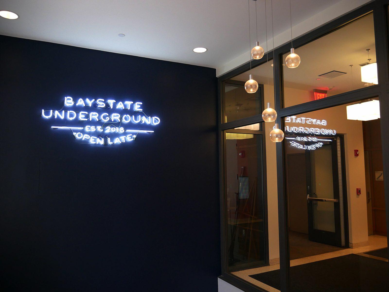 Bay State dining hall's after-hours restaurant, formerly known as Late Night Kitchen, saw reconstruction over the summer and is now open as Bay State Underground. PHOTO BY FELIX PHILLIPS/ DAILY FREE PRESS STAFF