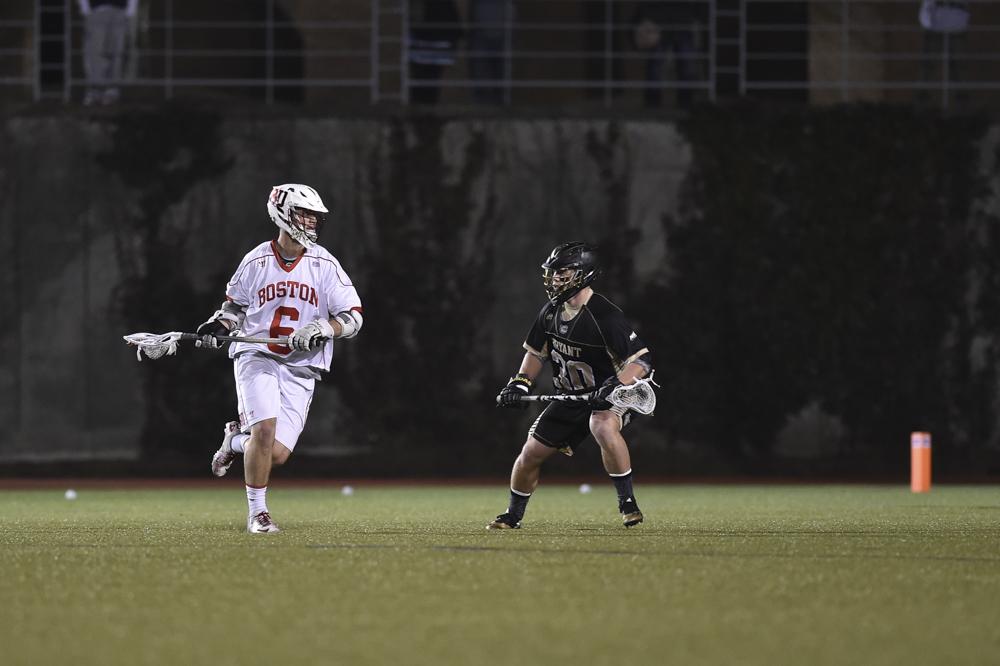 Senior attack Jack Wilson notched his 100th career goal on Saturday against Lafayette. PHOTO BY MADDIE MALHOTRA/ DAILY FREE PRESS STAFF 