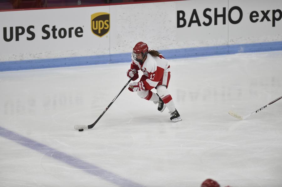 Senior forward and assistant captain Victoria Bach finished her career at BU with 104 goals and 198 points. PHOTO BY MADDIE MALHOTRA/ DAILY FREE PRESS STAFF 