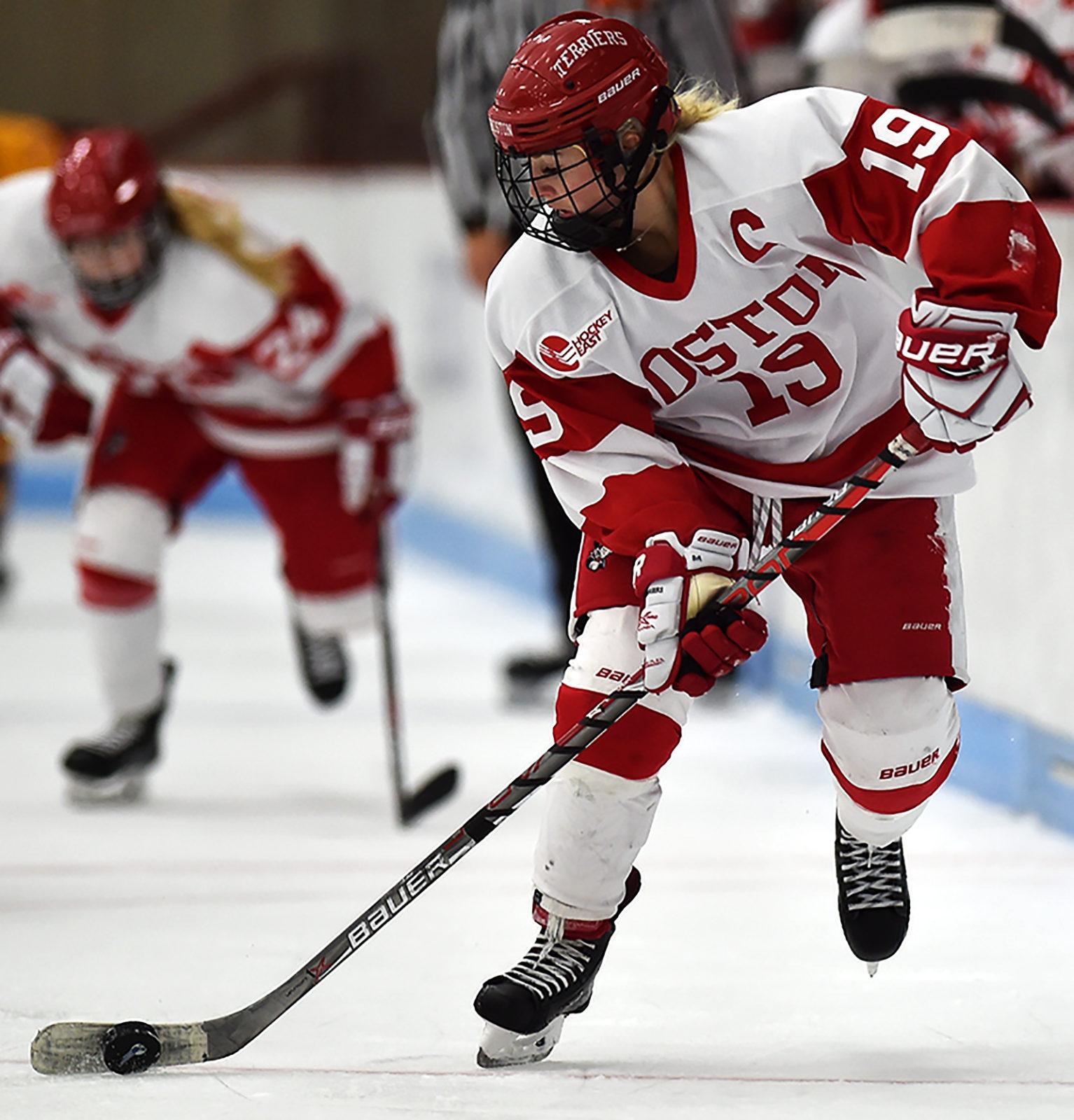 Senior Rebecca Leslie and the Terriers will look to get their first win this weekend. PHOTO BY MADDIE MALHOTRA/ DAILY FREE PRESS STAFF