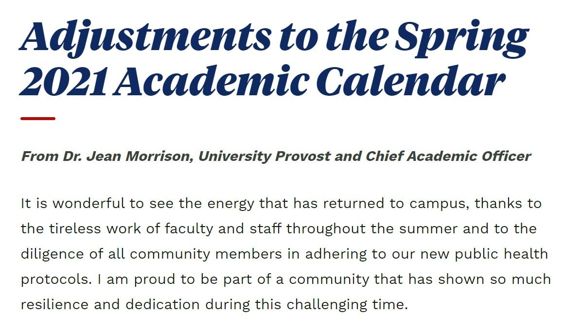 BU cancels 2021 Spring Recess, moves Spring semester start date back