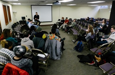 The Howard Thurman Center held a “Coffee and Conversation” gathering Friday afternoon for students to discuss their views on U.S. foreign policy under the Obama administration. PHOTO BY BRIAN SONG/DAILY FREE PRESS STAFF