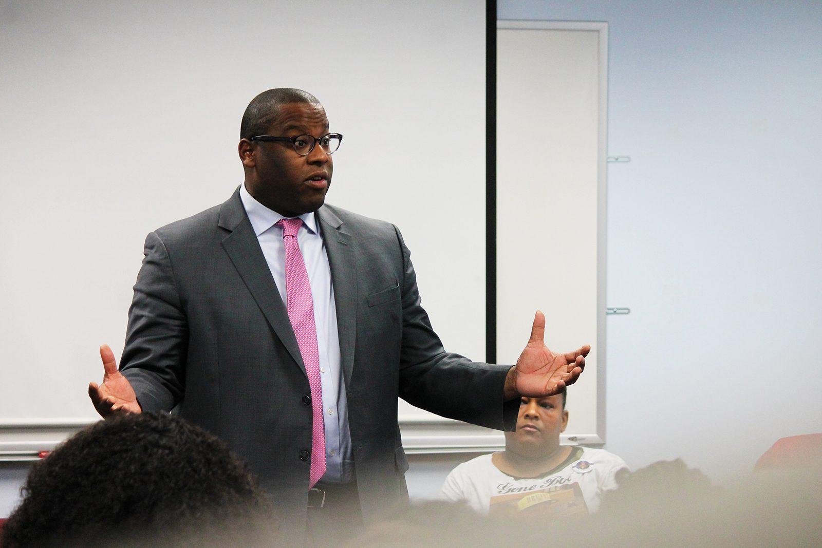 Boston City Councilor Tito Jackson files a hearing order March 29 regarding the city’s decision to close two transitional housing programs for people in recovery. PHOTO BY ABIGAIL FREEMAN/ DAILY FREE PRESS STAFF